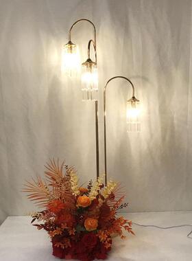 新道款婚庆具路引灯水三头冰条IPI晶铁艺路引架婚舞礼台金色路引