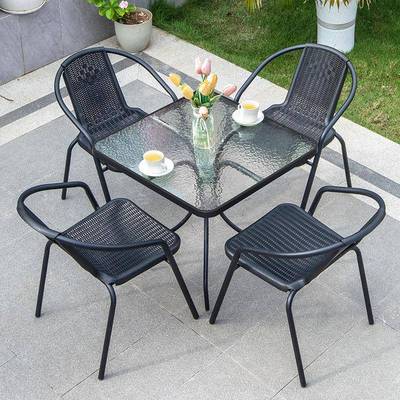 户外桌椅组合庭院阳室外铁艺露休闲桌椅露天T73台台室外防水防晒