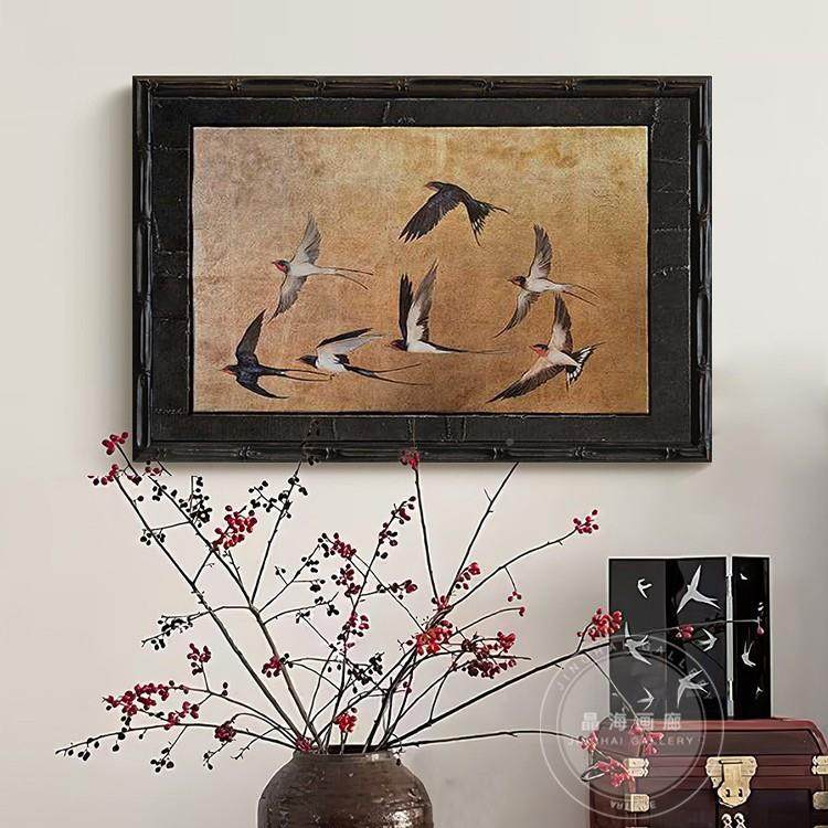 中古客厅FND装饰画南洋风风中式复古餐墙挂画法式小众厅艺卧室术