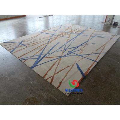 现代毯简约长方形何几格子中式手工腈纶室客795厅茶几沙发地卧床