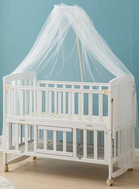 白色儿床木婴292幼宝宝床小童床卧室儿拼接床可加长调高度实变书