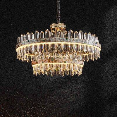 轻奢厅灯水吊灯新款简约现代奢华网晶红灯主卧室76063灯餐厅客水