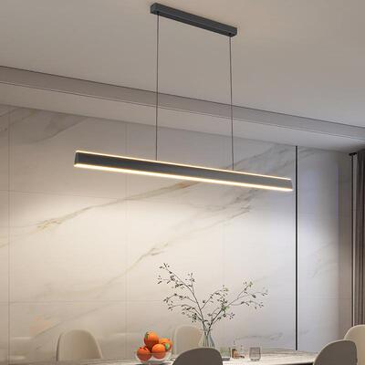 一字餐11407吊厅条灯现代简办公室长灯极简饭厅餐桌灯约吧台灯具