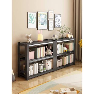 家用阳台书架儿童书架落书置地架物飘KIZ窗高70cm三层小型钢制矮