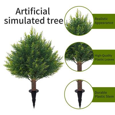 销仿真绿植球型黄杨木柏插树盆地栽球形盆55cm地插热栽门廊摆件