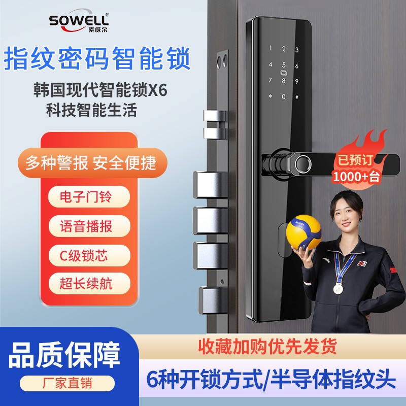 C级智能锁芯指纹密码刷卡木门