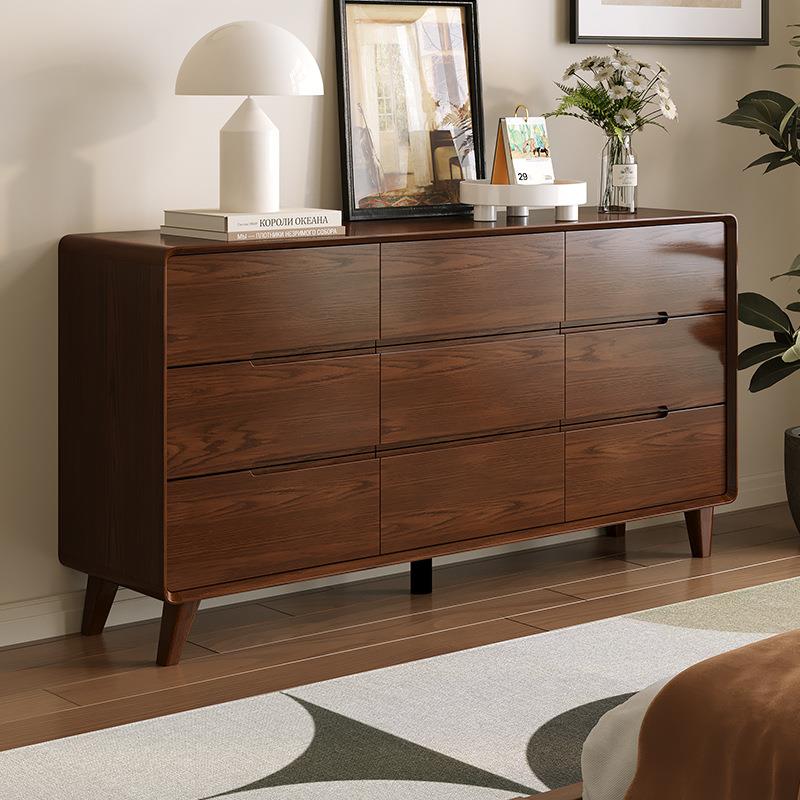 纯实木卧室五斗柜储物收柜客厅纳柜尾靠墙主全实木斗卧床九斗柜斗