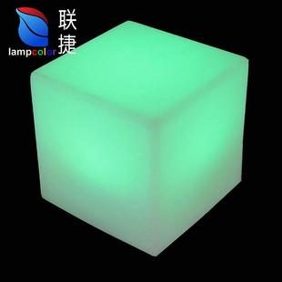 外发光方凳广场ED多彩立L方体装 Cu40院方 充饰景观灯电遥控庭户LC