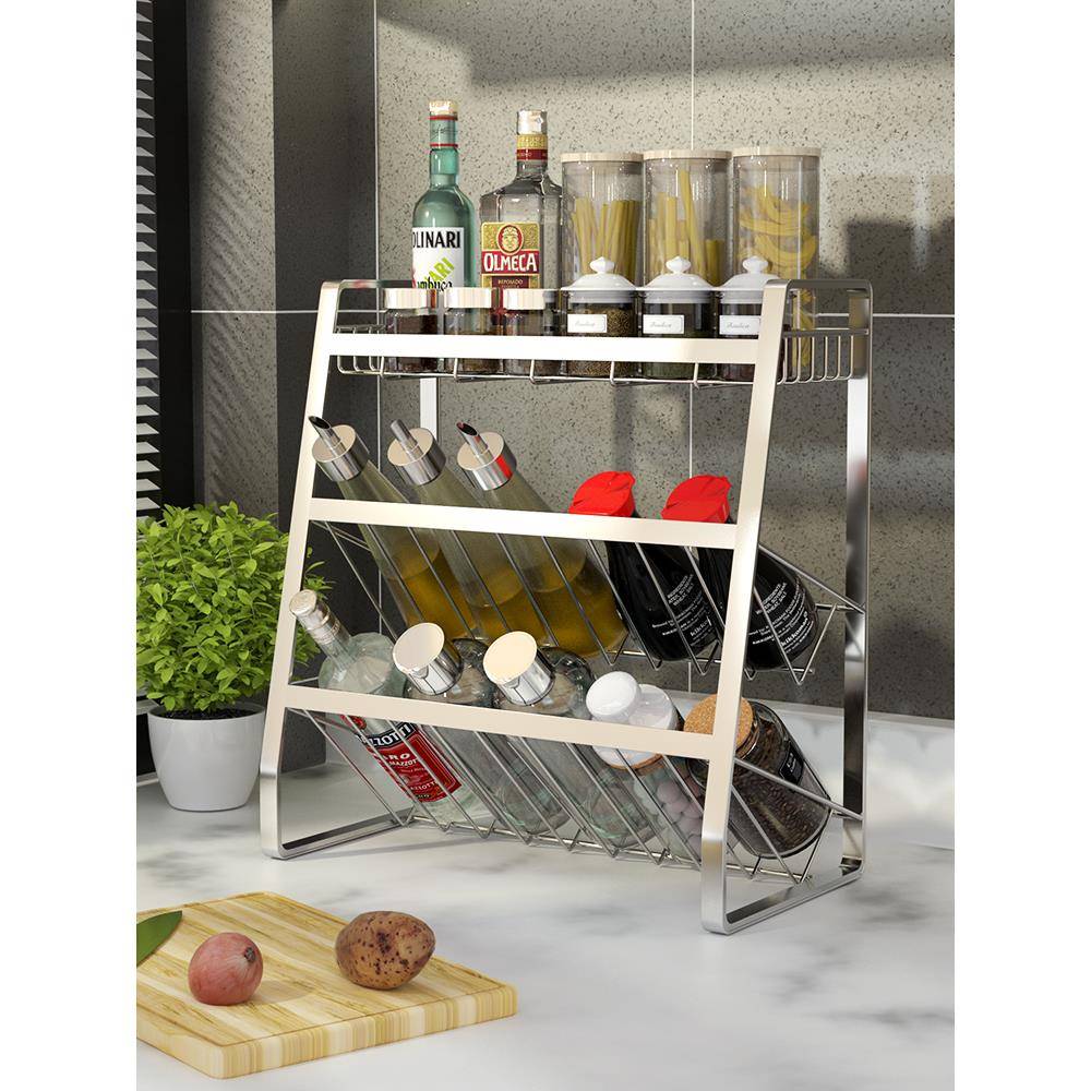 fc30味4不锈钢物厨房F75975JS调料置架台面多调层调料架子斜放式