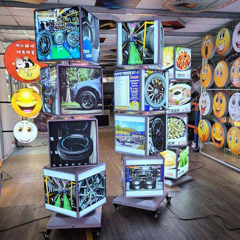 箱圆形662旋转led吸灯塑牌挂墙式告牌旋转灯箱侧招牌灯广节能