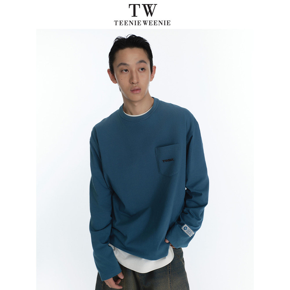Teenie Weenie小熊男装休闲时尚宽松舒适柔软纯棉水洗复古长袖T恤