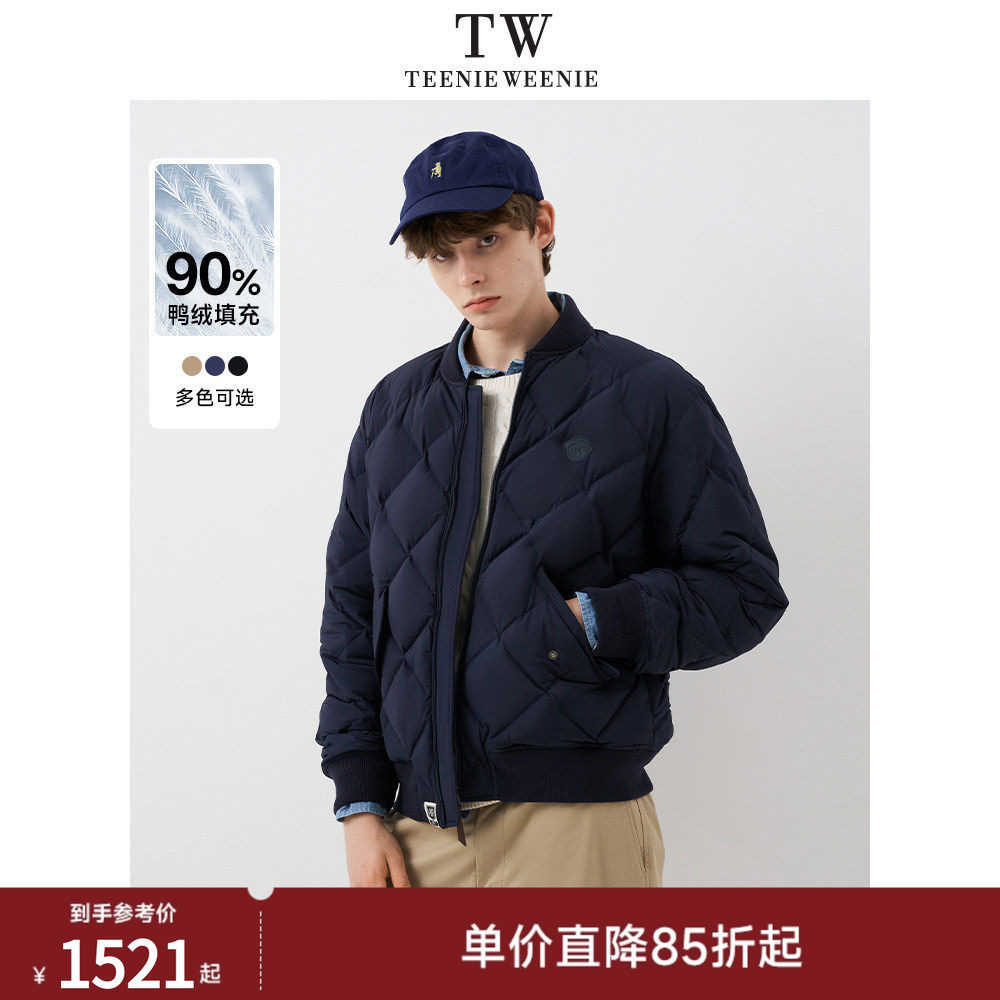TeenieWeenie小熊男装保暖羽绒服男款夹克冬季休闲宽松棒球领外套