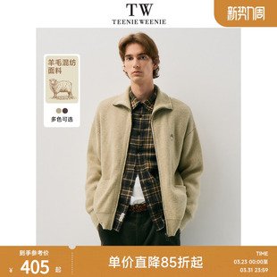 新款 Teenie 男2024冬季 卡通毛针织开衫 Weenie小熊男装