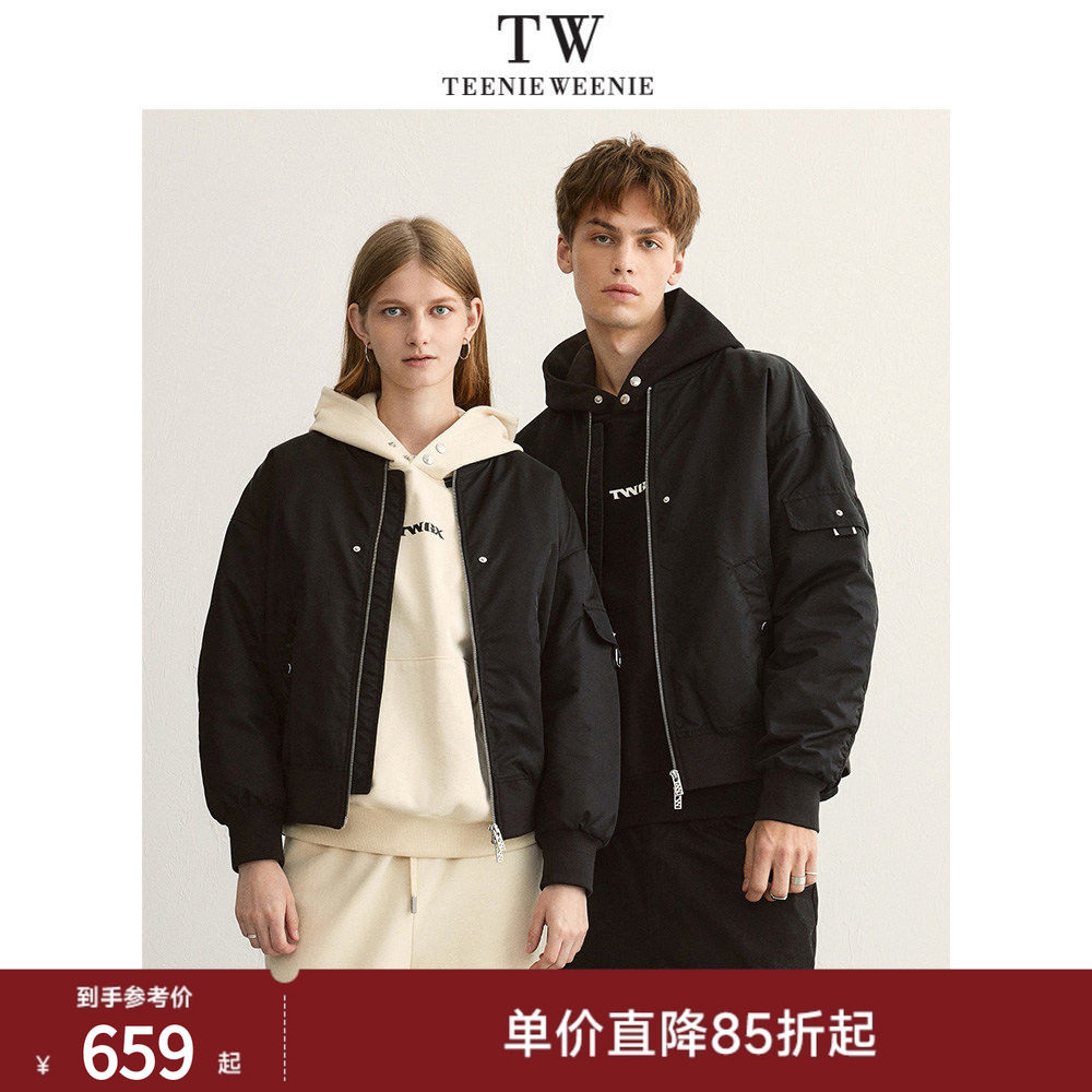 TeenieWeenie小熊男装潮牌秋冬棒球领棉服加厚夹克情侣外套TWGX
