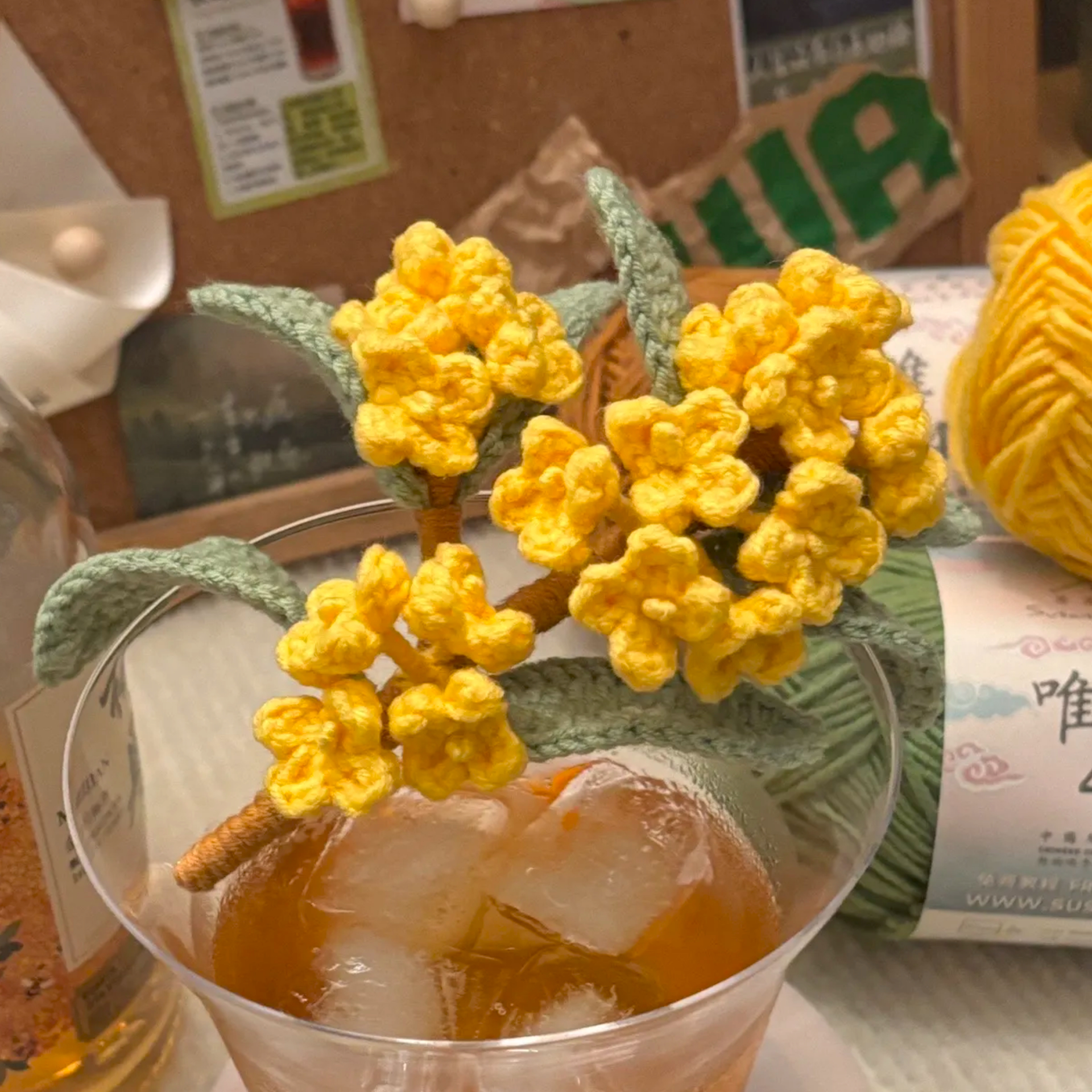 桂花花束手工编织diy材料包自制家居创意摆件仿真花钩织礼物