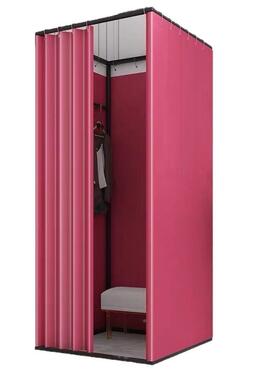 装可移动易试衣间门简帘落地服更衣室展示架商场店AL102541临时活