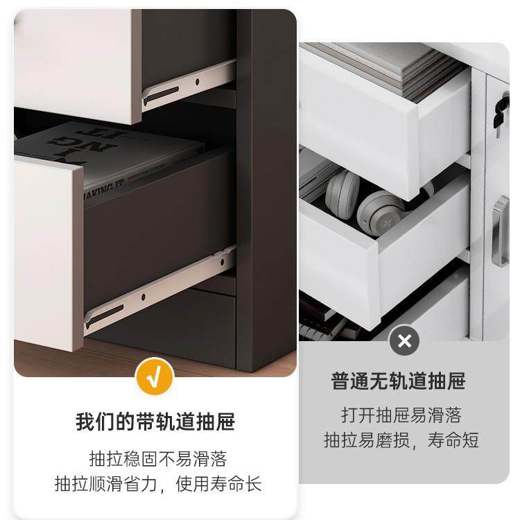 柜文件柜办公室桌下储BG0031收纳柜带锁矮柜抽屉柜质边柜物柜木落