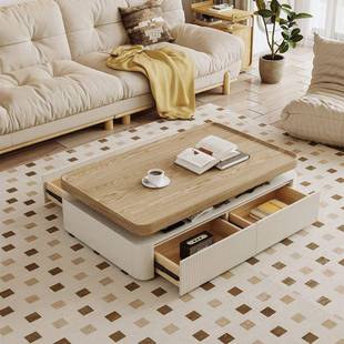 茶几奶油KNV风原木家用客柜厅简约现代茶2几电视款 025新 组合套装