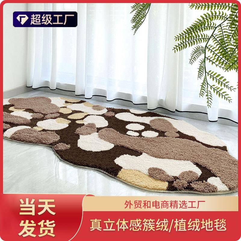 植绒地浴无品牌/室垫室簇绒卧地毯客厅地藓毯机织毯苔地毯