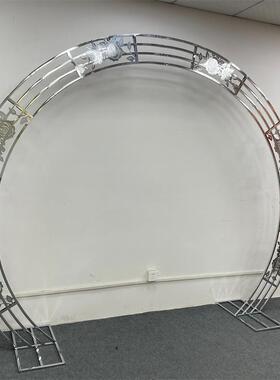 新款婚庆道四具婚礼舞台RZD铁艺圆形拱景门花架杠镂背空玫瑰花架