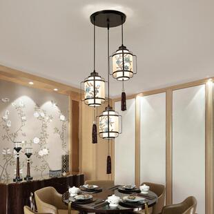 复式楼梯灯新中式吊灯酒吊玄关高旋店转新77中式后现层代简约楼梯