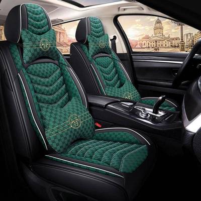 2套025新21359款汽车垫夏季专用座季坐通用亚麻布艺全四包围网红