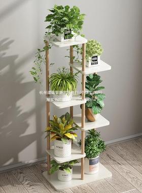吊架多层花盆实木厅花架欧式置物52450架落地式兰植物室内台阳架