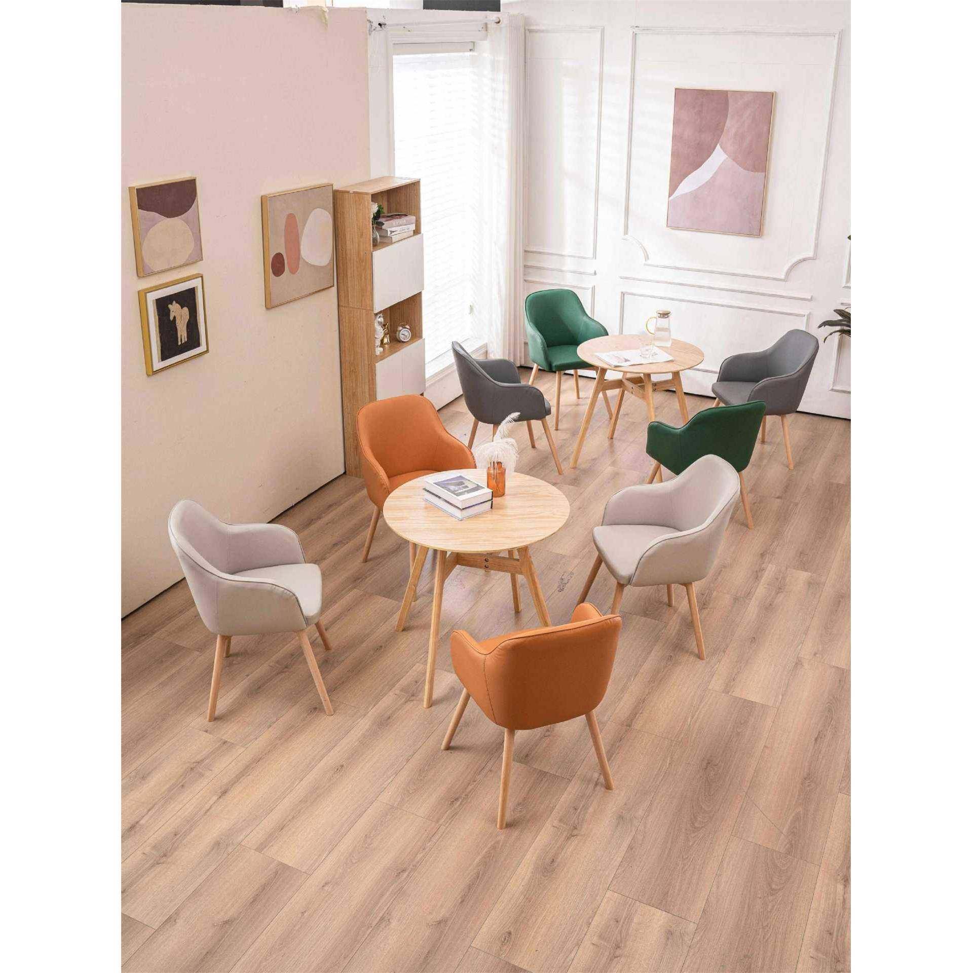 实木简约家用商用公室办餐厅休酒店会客洽谈RPO闲单人沙发桌椅组