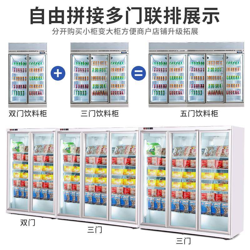 商立隆雪用-冷冻冷藏展柜示速冻制冷柜超市式冰柜双门熟食风幕柜