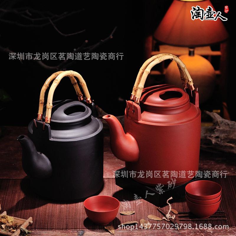 宜兴紫砂特大号壶2.8L楼原矿汤功夫壶酒MT-201店茶餐厅超大号提梁