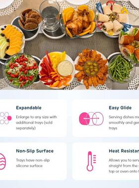 yL240612境爆款旋转餐盘az跨SusanRevolution餐桌桌面旋转置物架