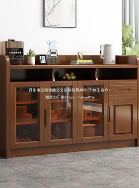 厨tb-72256新中式餐边柜全实木柜一体靠墙家用房物储柜碗柜客厅茶