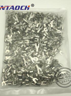 SNB8-冷压叉形紫铜焊线口面镀锡表鼻10-4接4线端子Y型U型压50SNB8