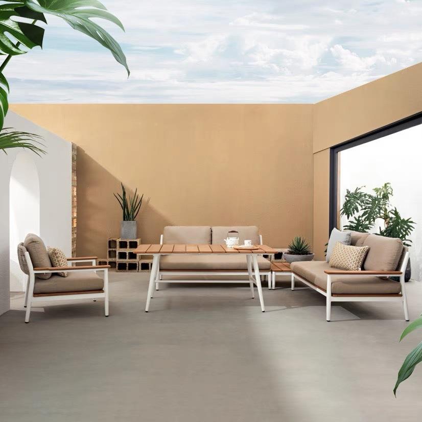 户外沙541民发庭院外室花园沙酒店阳台发露天宿防水茶几柚木沙发