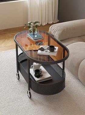 角网红可移动柜小桌子沙发边客茶几边桌64160几可移厅动沙发桌玻