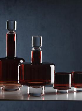 工贸厂家简约威高端简玻璃酒器现代约大气质感醒装酒器士忌套D002