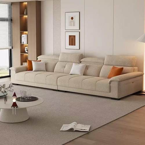 2025新款发客厅现代简约布艺沙发三人四沙棉直排灯CHS芯绒麻布人