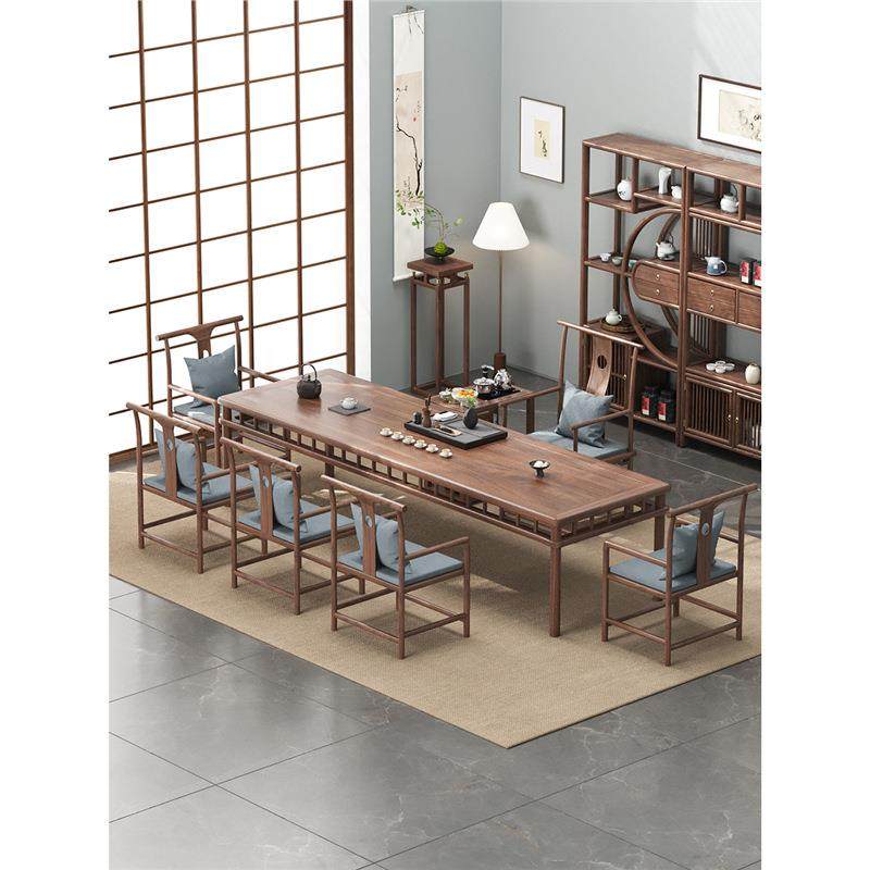 新中式南桌木美胡桃泡公茶桌椅组IBU合客厅茶办室茶水桌茶台餐桌,商业/办公家具,茶台/茶桌,淘宝优惠券,粉丝福利购,淘宝优惠卷