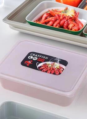 PP磨龙砂透明虾海鲜卤TPD鸡肉熏烤鸭盒长方形防漏外卖特餐大容量
