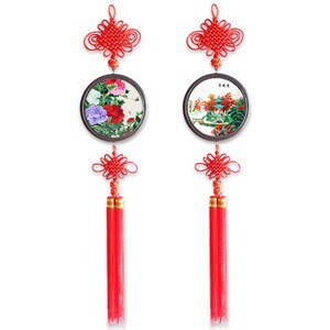 湘绣中国结爱晚亭花开富贵礼品z特色礼物双面绣手工刺绣客厅装饰