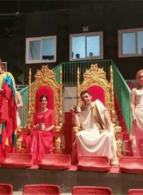 现货豪华雕花龙椅宝座皇帝影楼摄影G道具玻璃钢沙发椅单人椅雕塑