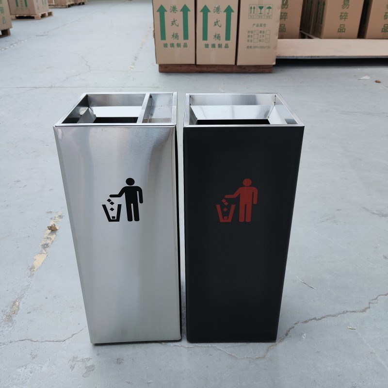 长方形不锈钢翻盖垃圾桶v正方形烟灰缸落地式酒店商场烟灰桶