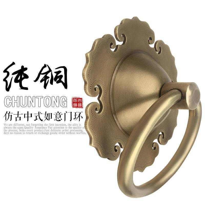 门环老式门老铜h门扣仿古门环大门拉手古铜铜门环纯铜木门把手老