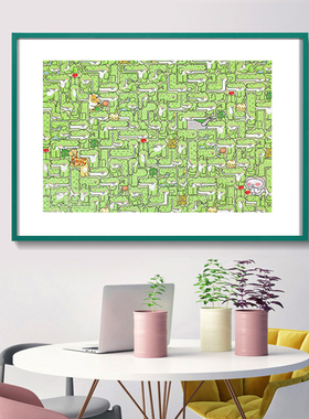 歪瓜不鸭1000片拼图框架裱框7z0*50画框绿色彩色留白卡纸相框挂墙