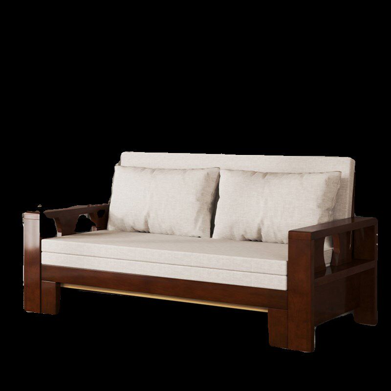 全实木沙发牀简约现m代摺叠两用坐卧一体多功能伸缩牀客厅抽拉沙