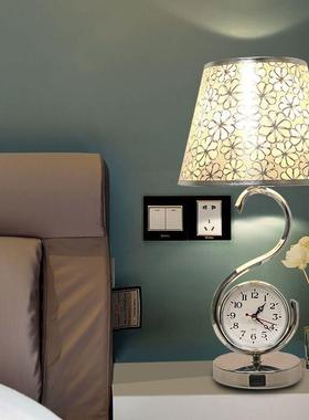 钟创意欧式台灯卧床室头现代简台约装饰温馨客厅ARV带表遥控可调