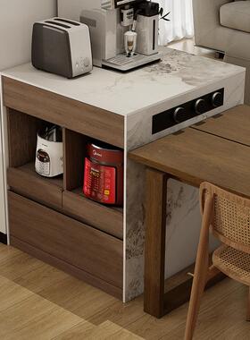 定台制岩板22591窄岛台头小岛台柜独单个餐倒桌多功能单伸缩中导