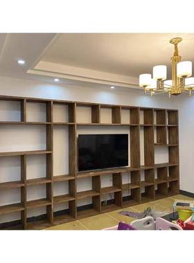 2MCII定制老榆满木松木书架纯柜实木经济型组装墙拼接书异形落地