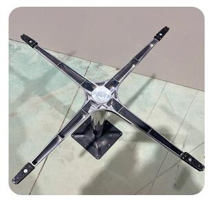 餐桌餐铸铝四爪底座铝合亮光黑色钢板桌脚合台金脚铝金桌腿桌架脚