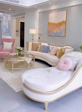 黛GYA工厂直合销美式轻奢阿拉NUI沙发组样具板房法式轻奢实木家沙